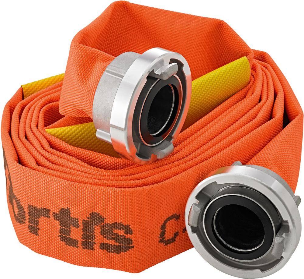 Bau-/Industrieflach schlauch, orange, C/52mm mit 2 Leckageschiebern, STORZ Kuppl. 20m FORTIS