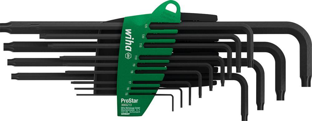 Winkelschraubendreher- Satz im Handhalter 13-teilig T5-T45 schwarz Wiha