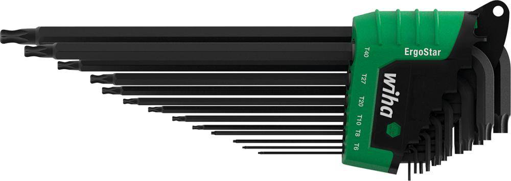 Winkelschraubendreher- Satz mit Kugelkopf 13-teilig T5-T45 schwarz ErgoStar Wiha