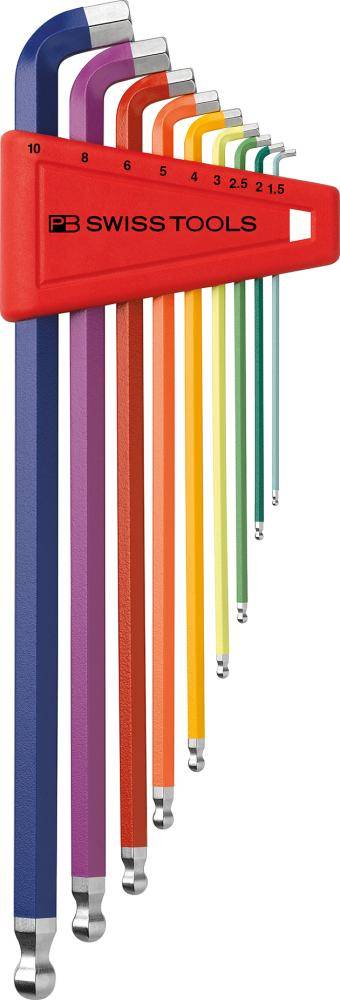 Winkelschraubendreher- Satz im Kunststoffhalter 9-teilig 1,5-10mm 100GradRainbow PB Swiss Tools