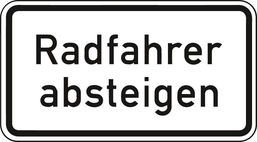 ZZ.1012-32, 330x600mm Radfahrer absteigen RAL-Gütezeichen Folie RA1 - Artikel: 4251783600901