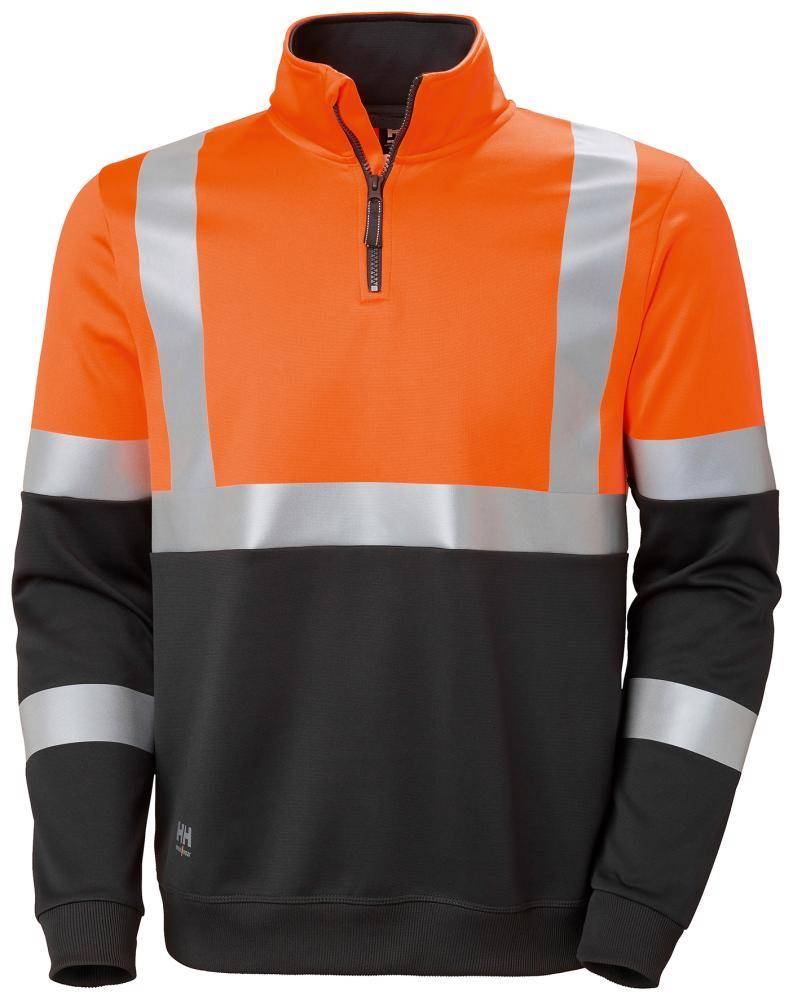 Warn-Sweat-ZIP, orange, Gr.M