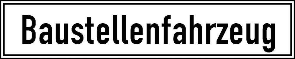 PVC-Schild, 2 Saugnäpfen Baustellenkfz. 500x100mm