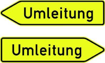 VKZ.454-40, 1250x350mm Umleitung doppelseitig RAL-Gütezeichen Folie RA1