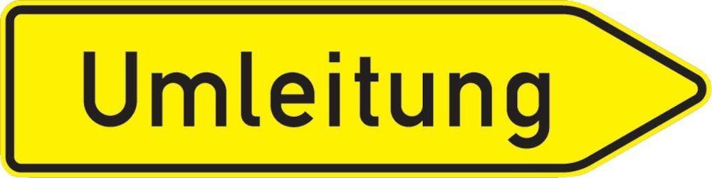 VKZ.454-20, 1250x350mm Umleitung rechtsweisend RAL-Gütezeichen Folie RA1