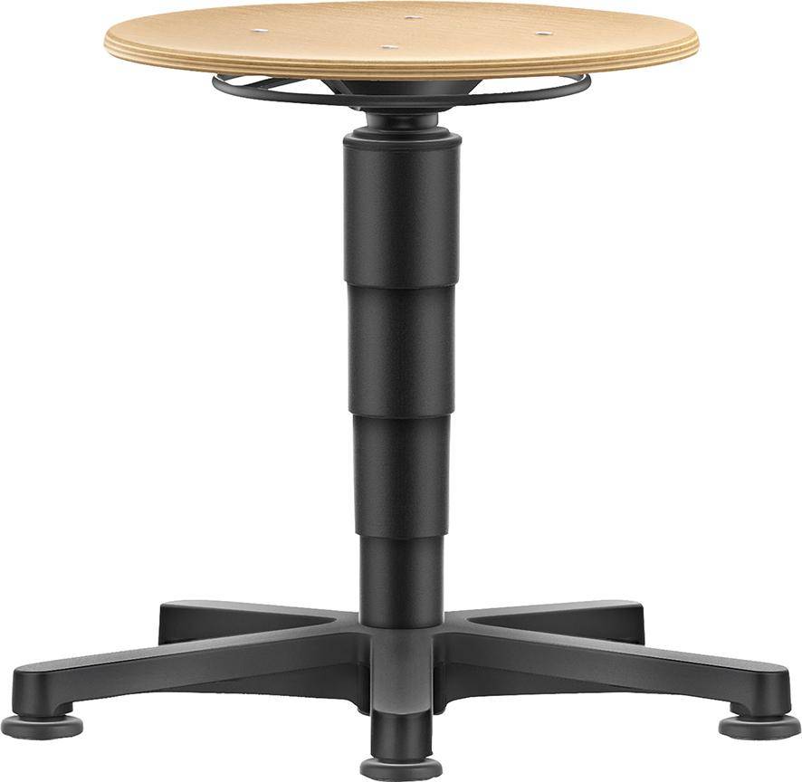 Drehhocker Bodengleiter Buche natur Sitz-H.450-650mm HO BIMOS