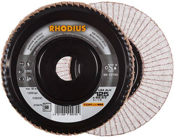 Lamellenschleifscheibe LGA ALU 125mm K 60 Rhodius