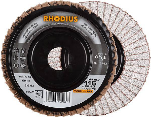 Lamellenschleifscheibe LGA ALU 115mm K 40 Rhodius