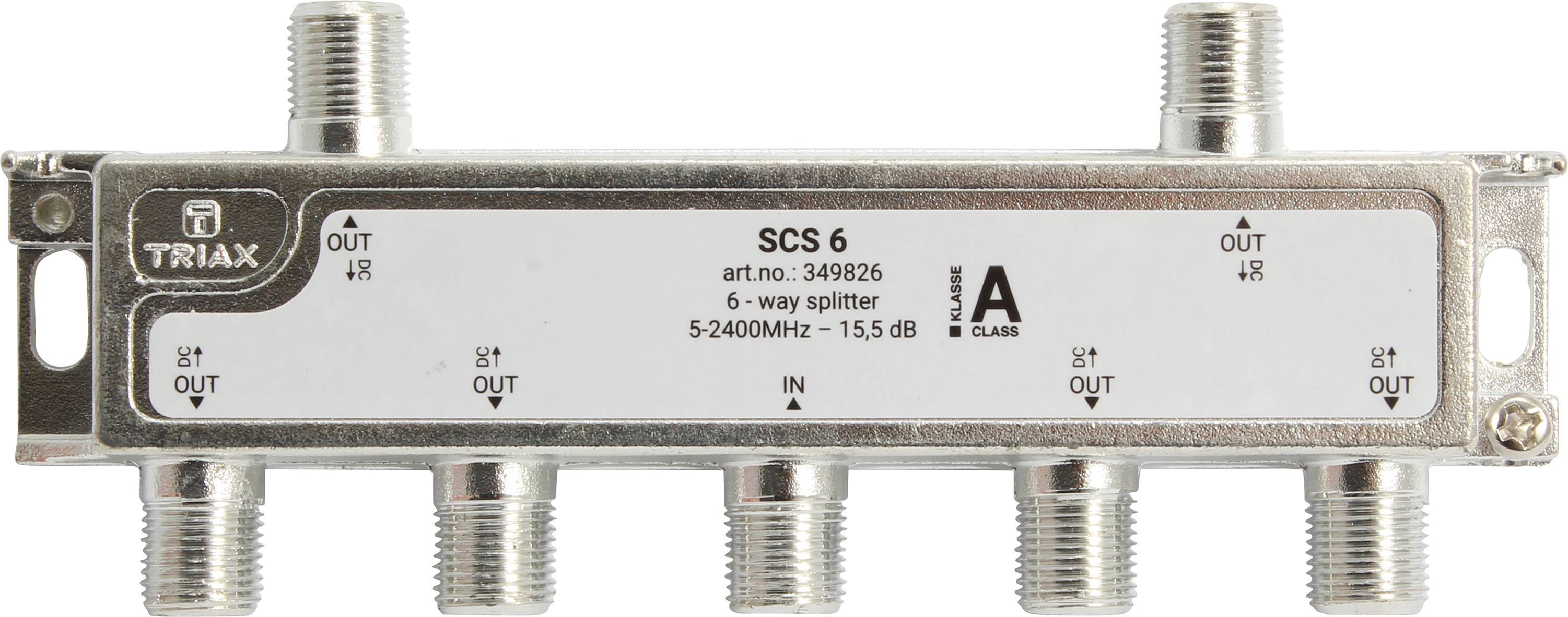 SCS 6 - Kabelsplitter - 75 Ohm - 5 - 2400 MHz - Silber - Weiß - Weiblich/Weiblic