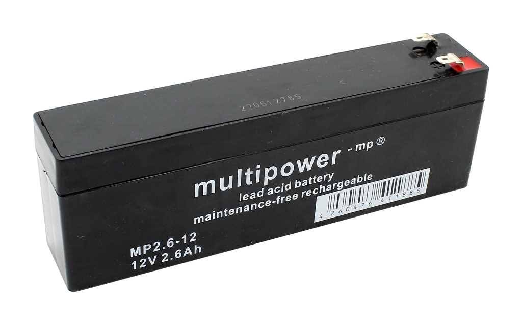 Multipower Blei-Akku MP2,6-12 AGM, Standard, Faston 4,8 mm, MP2.6-12