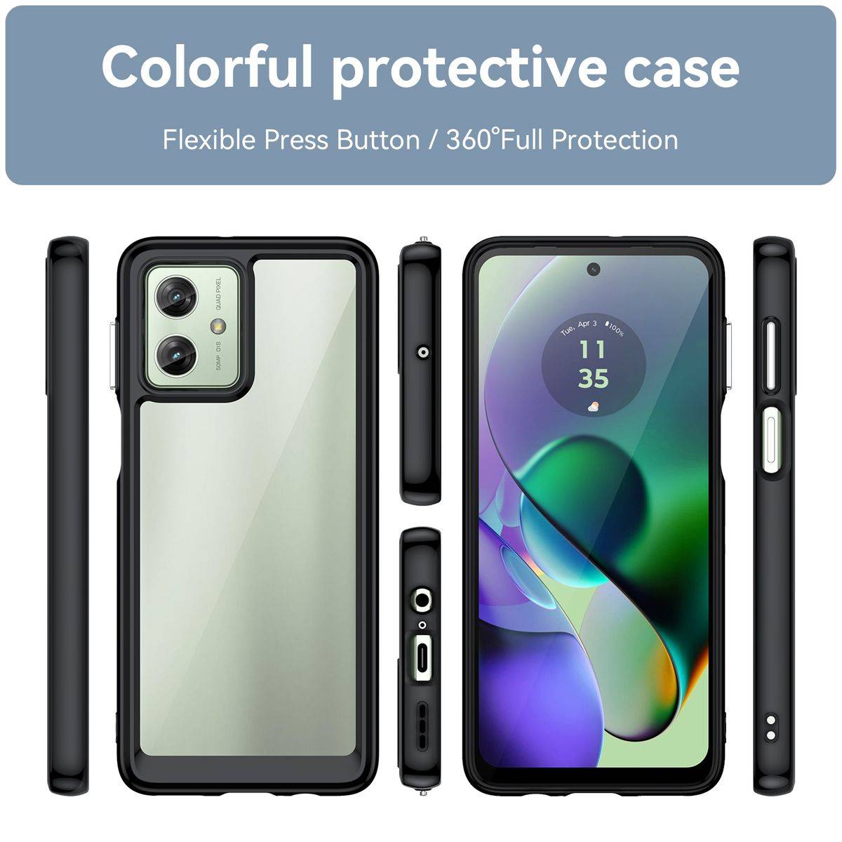 Für Motorola Moto G54 TPU Schutz Handy Hülle Etuis Case Cover Tasche
