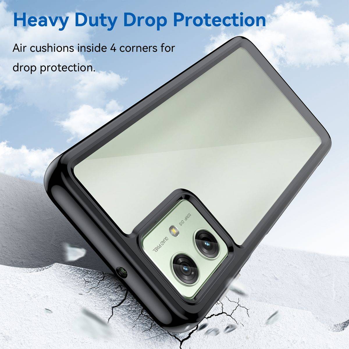 Für Motorola Moto G54 TPU Schutz Handy Hülle Etuis Case Cover Tasche