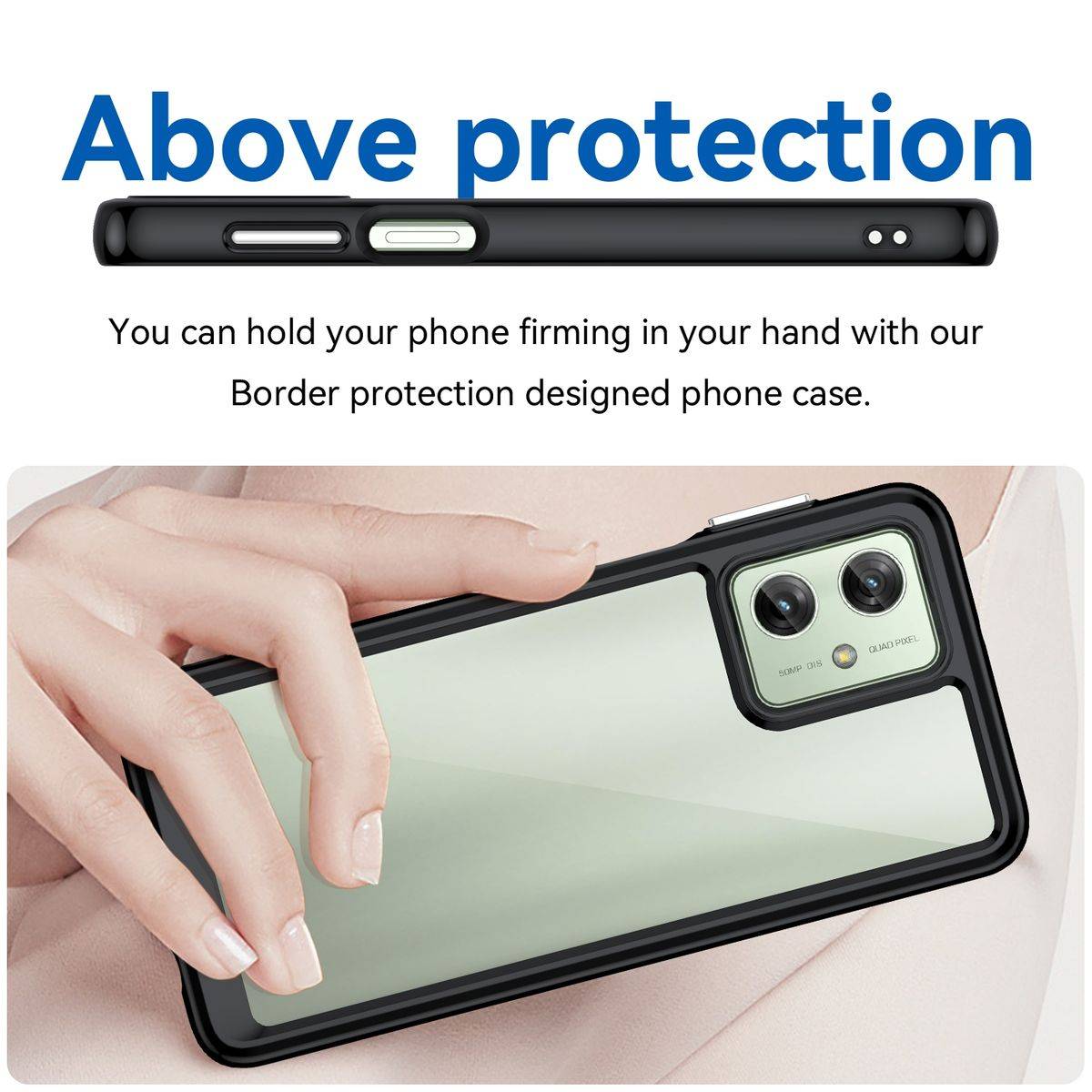 Für Motorola Moto G54 TPU Schutz Handy Hülle Etuis Case Cover Tasche