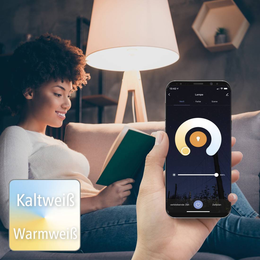 hama 00176599 WLAN-LED-Lampe, E14, 5,5W, RGBW, dimmbar, Kerze, für Sprach-/App-Steuerung