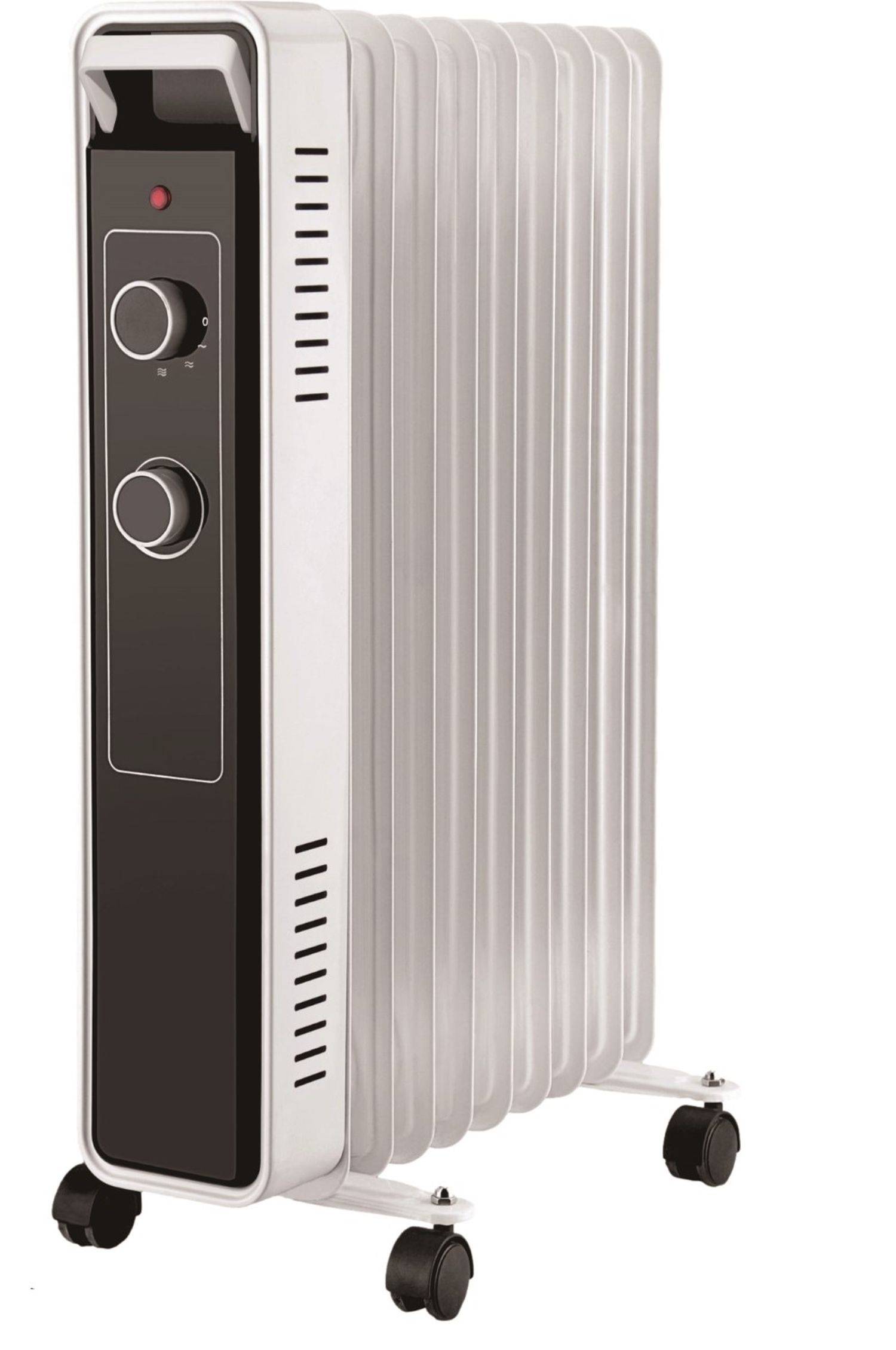 Elektroheizung 2000 W Wärmeverteiler mit 3 Heizstufen und einstellbarem Thermostat 9 Rippen Weiß