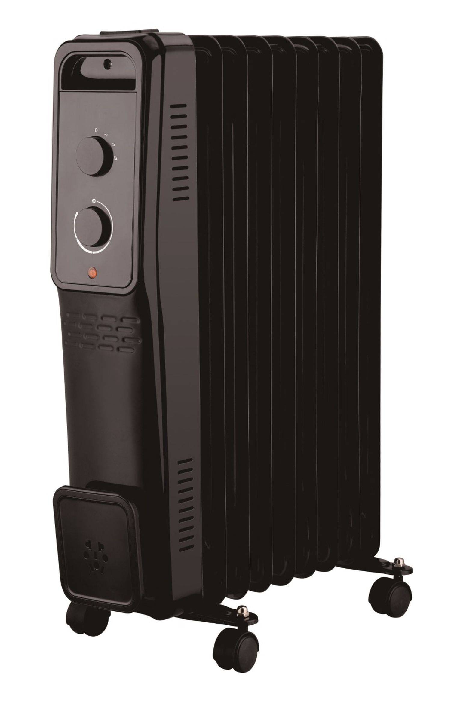 Elektroheizung 2000 W Wärmeverteiler mit 3 Heizstufen und einstellbarem Thermostat 9 Rippen Schwarz