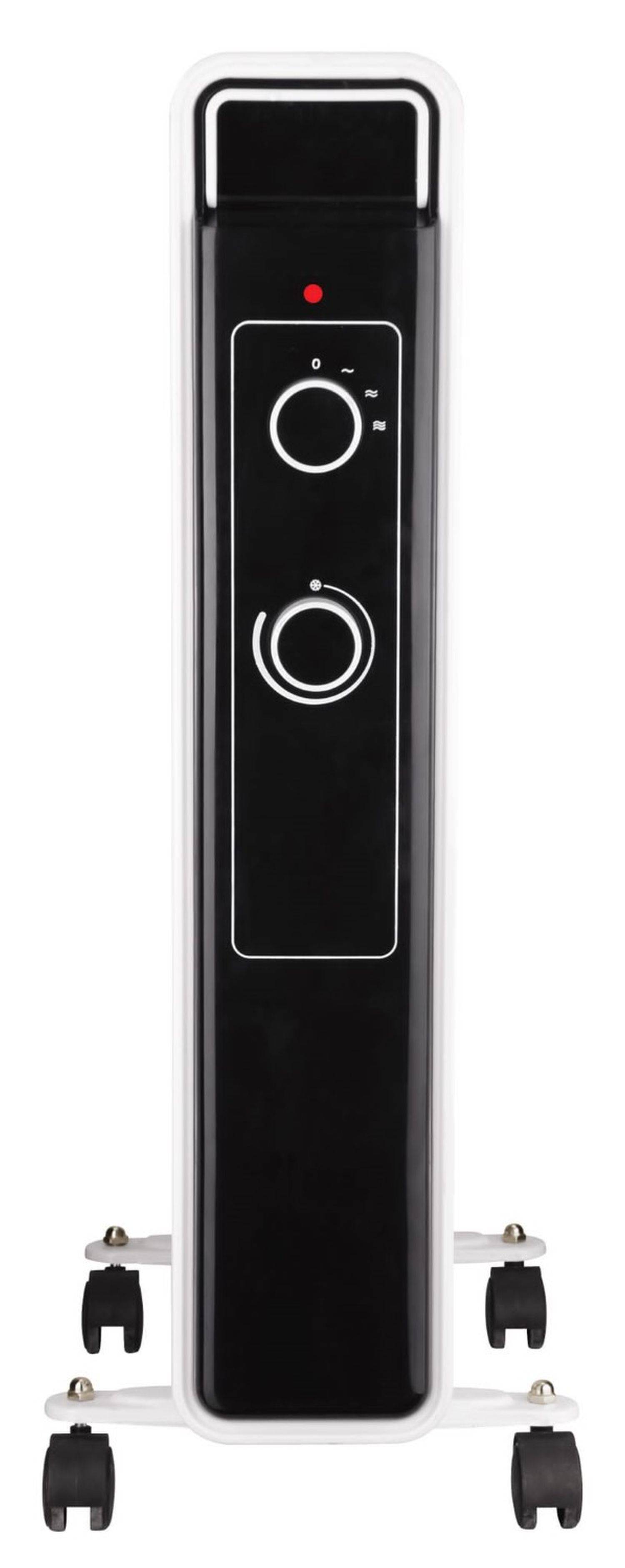 Elektroheizung 2000 W Wärmeverteiler mit 3 Heizstufen und einstellbarem Thermostat 9 Rippen Schwarz
