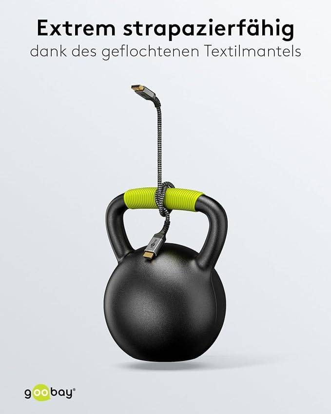 Goobay 65269, 2 m, DisplayPort, HDMI, Männlich, Männlich, Grau
