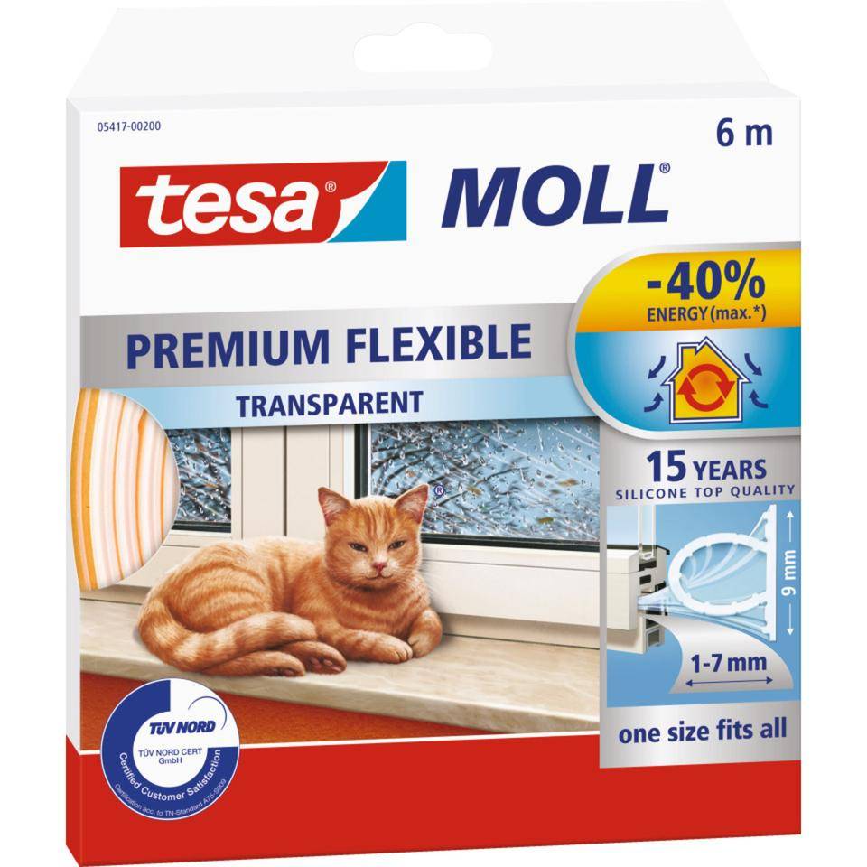 tesamoll® Premium Flexible, Silikondichtung, transparent, 9x5,5mmx6m