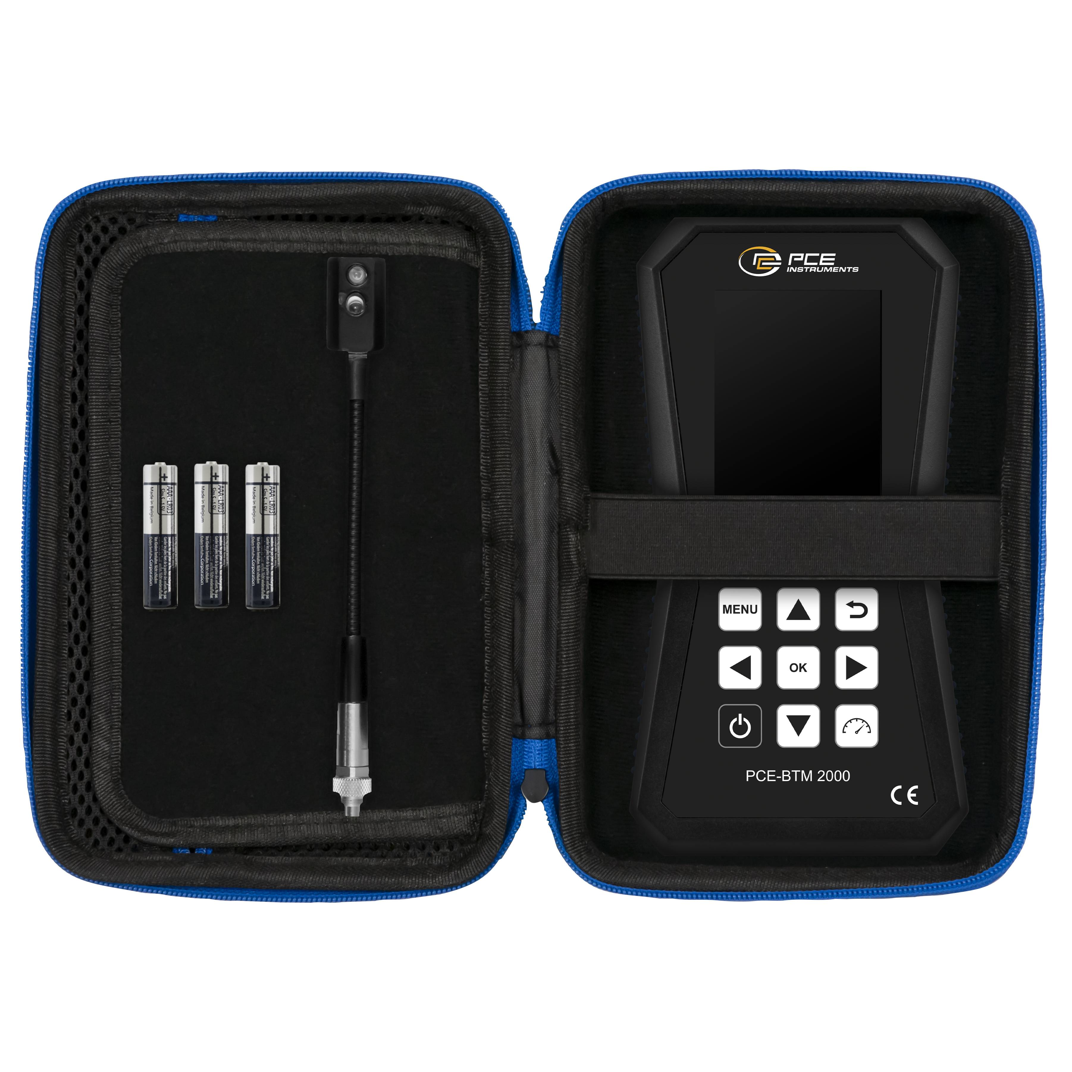 PCE Instruments Riemenspannungsmessgerät PCE-BTM 2000A Messung in Hz & N |Schwanenhals-Sensor |Speicher |Software