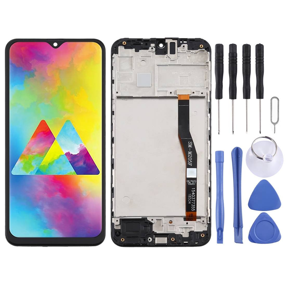 Für Samsung Galaxy M20 M205F Display Full TFT LCD mit Rahmen Einheit Touch Ersatzteil Reparatur Schwarz