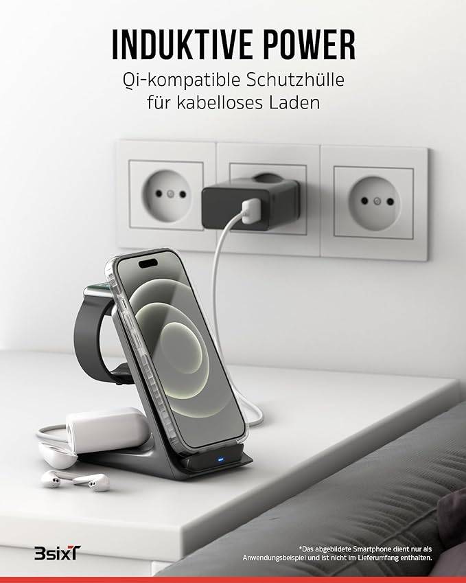 3sixT 65920 iPhone 15 Pro Max Hülle mit Displayschutz & Kameraschutz / Handyhülle Panzerglas stoßfest Case 3er Set