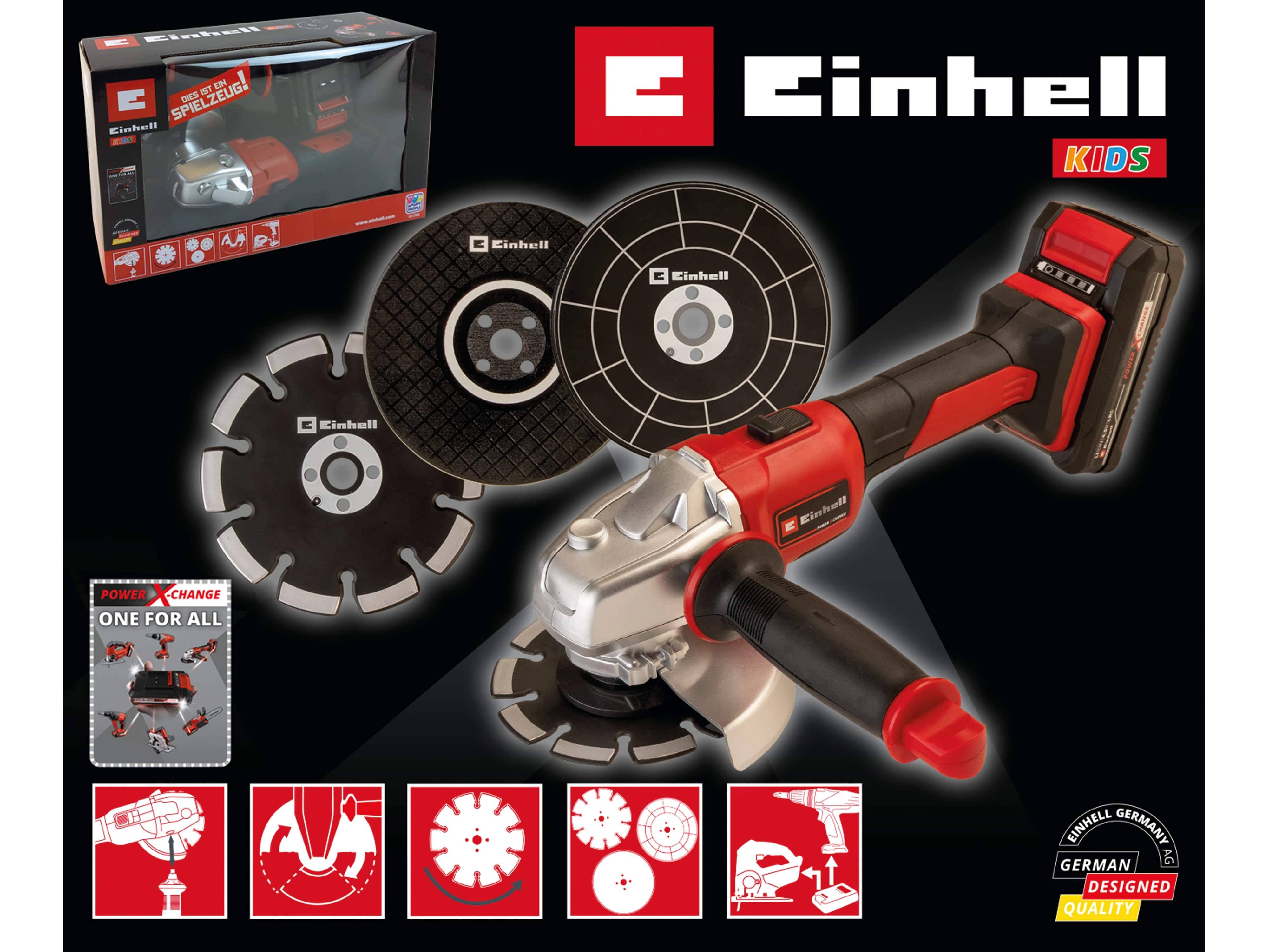 Einhell KIDS Spielzeug Winkelschleifer mit 3 Schleifscheiben