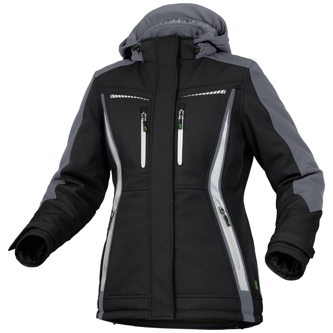 Leibwächter FLXDI Flex Line, Damen Winter-Softshelljacke NEU, schwarz / grau, Gr. 44 FLXDI2544