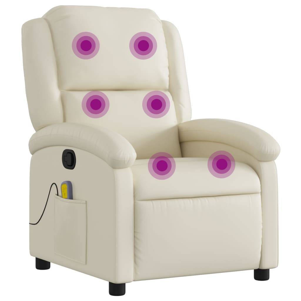 vidaXL Massagesessel Creme Kunstleder