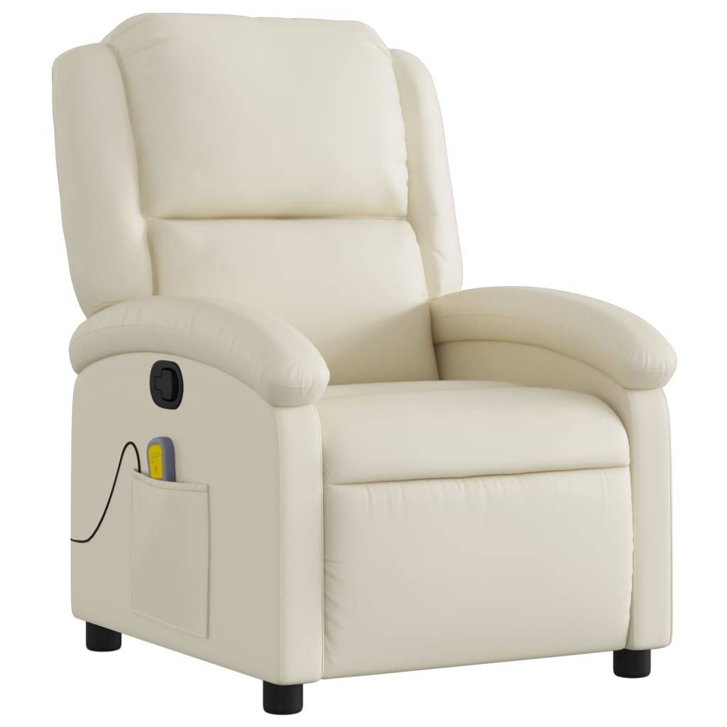 vidaXL Massagesessel Creme Kunstleder