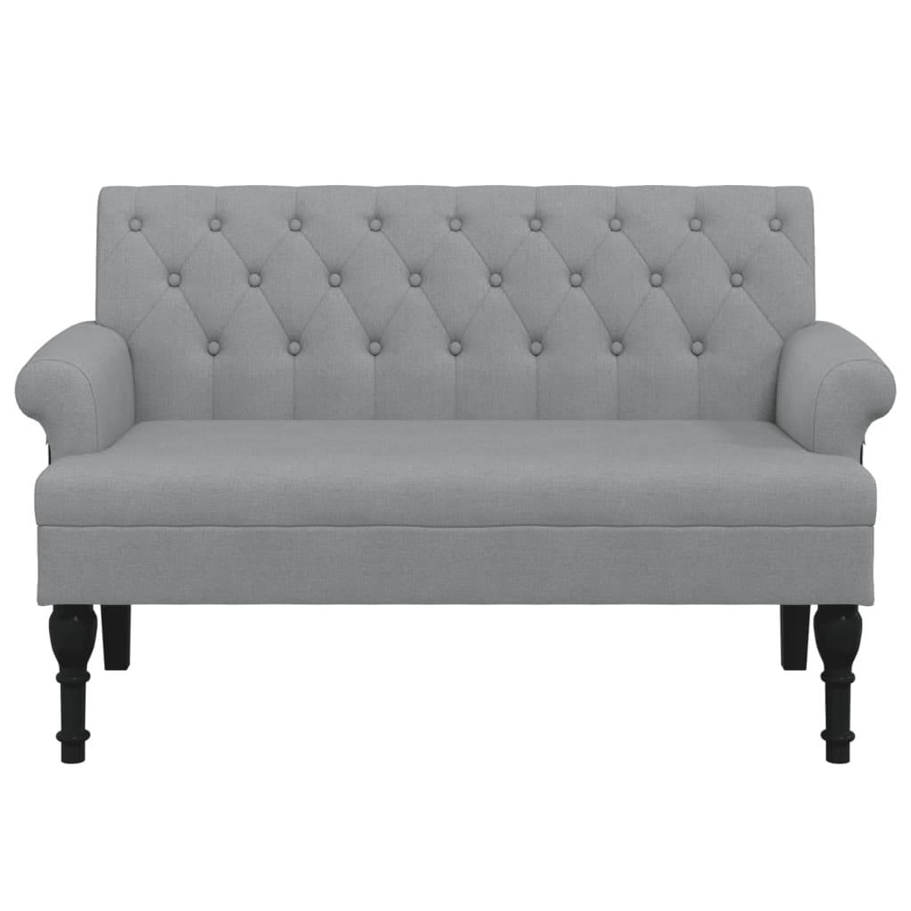 vidaXL Sitzbank mit Rückenlehne Hellgrau 120x62x75,5 cm Stoff
