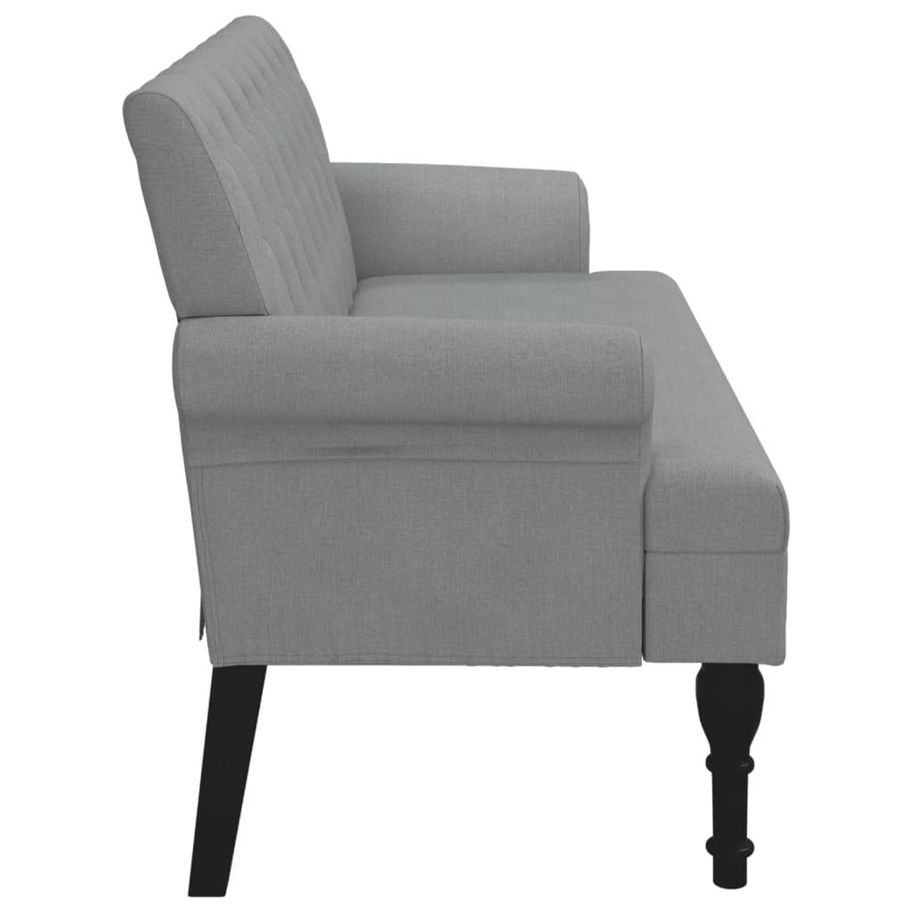 vidaXL Sitzbank mit Rückenlehne Hellgrau 120x62x75,5 cm Stoff