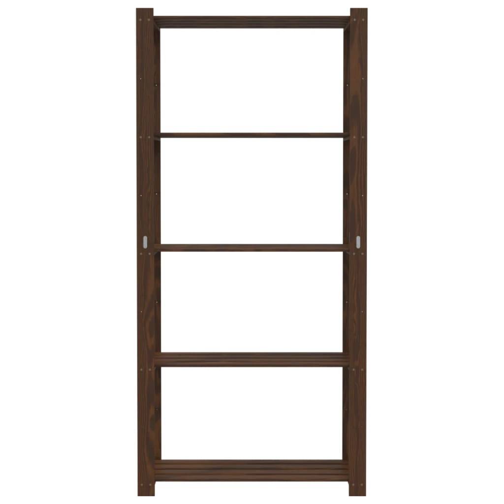 vidaXL Lagerregal mit 5 Böden Braun 80x38x170 cm Massivholz Kiefer