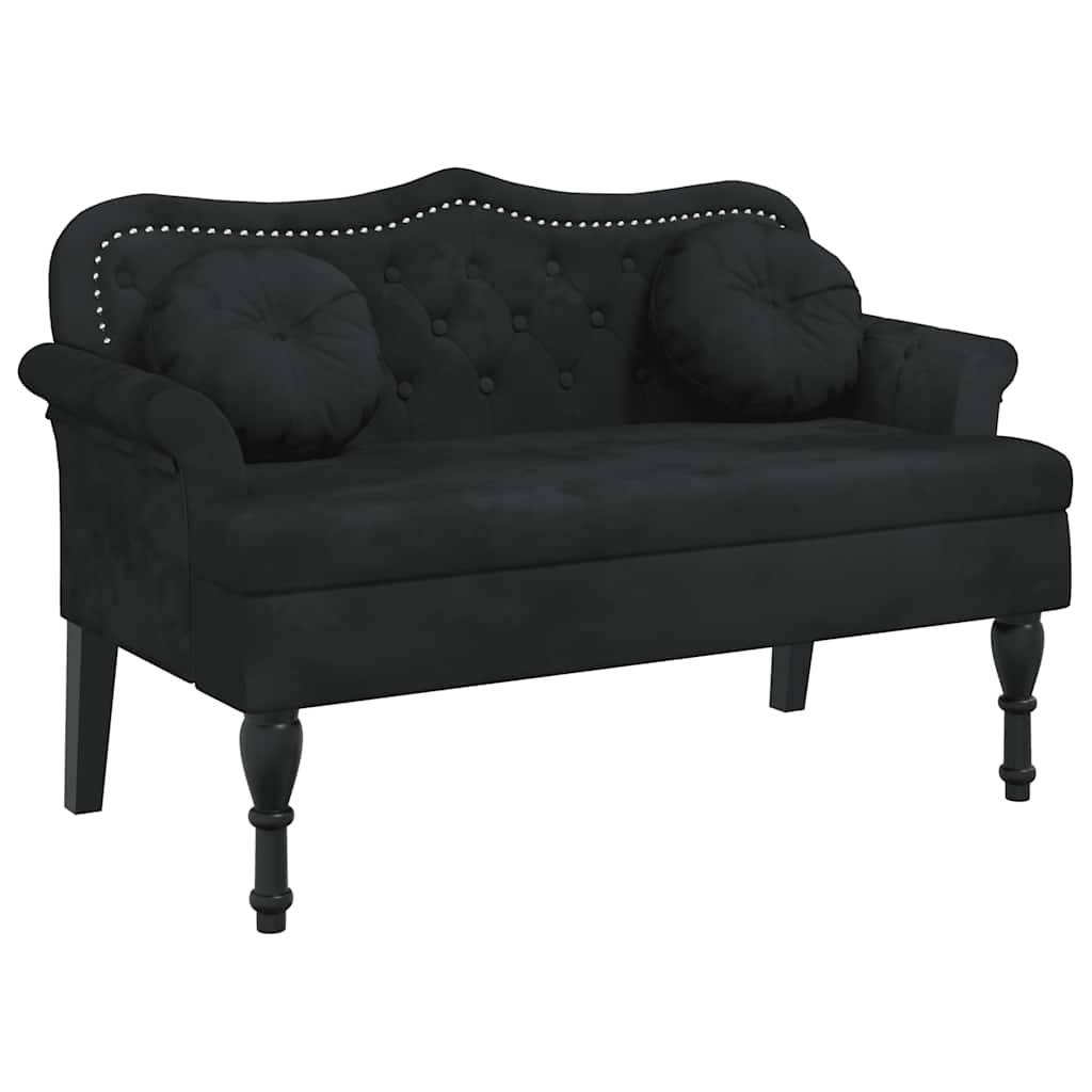 vidaXL Sitzbank mit Kissen Schwarz 120,5x65x75 cm Samt