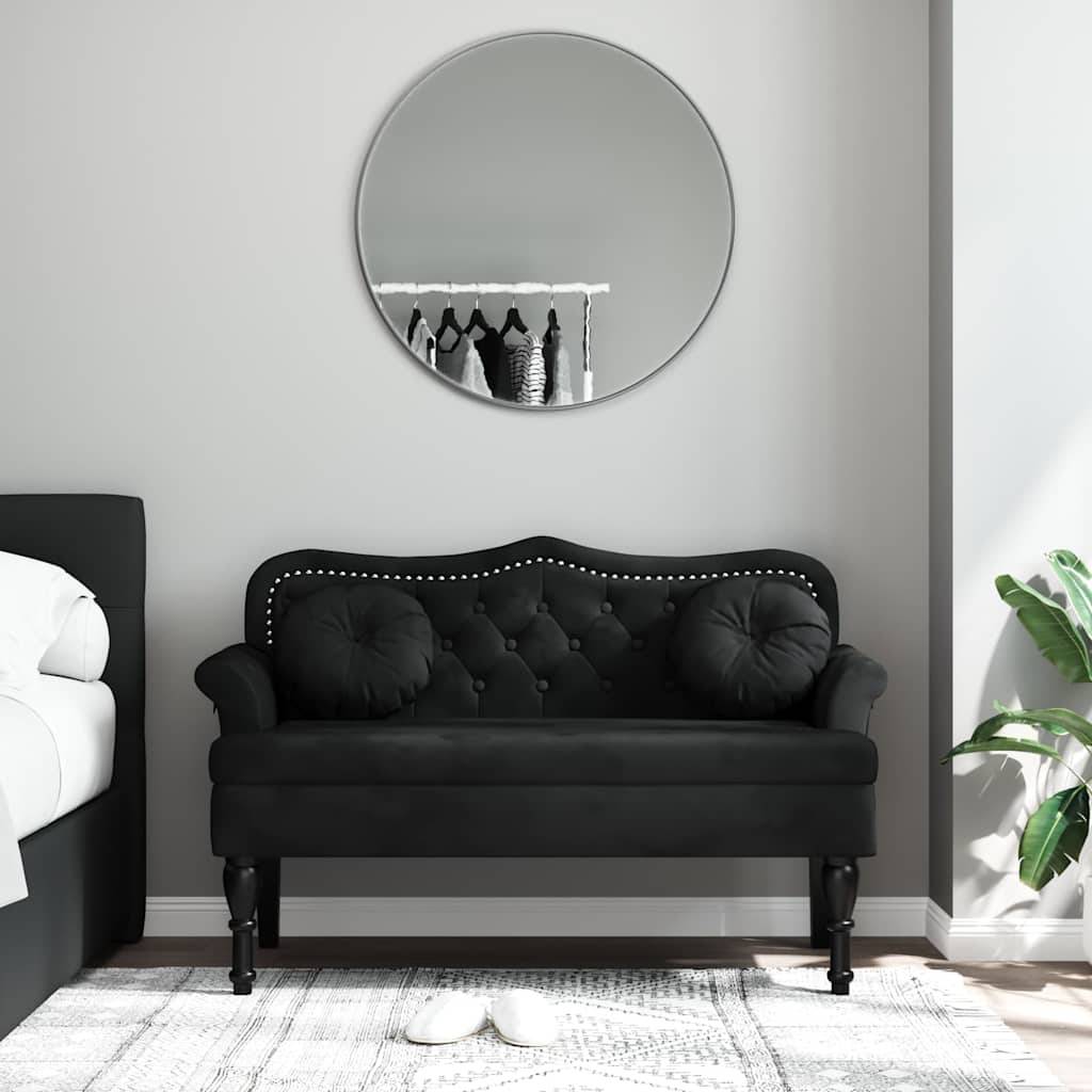 vidaXL Sitzbank mit Kissen Schwarz 120,5x65x75 cm Samt