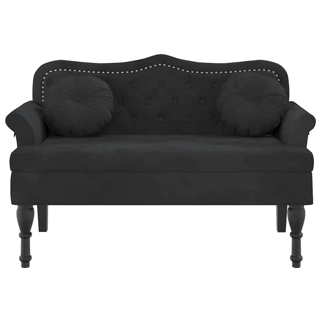 vidaXL Sitzbank mit Kissen Schwarz 120,5x65x75 cm Samt