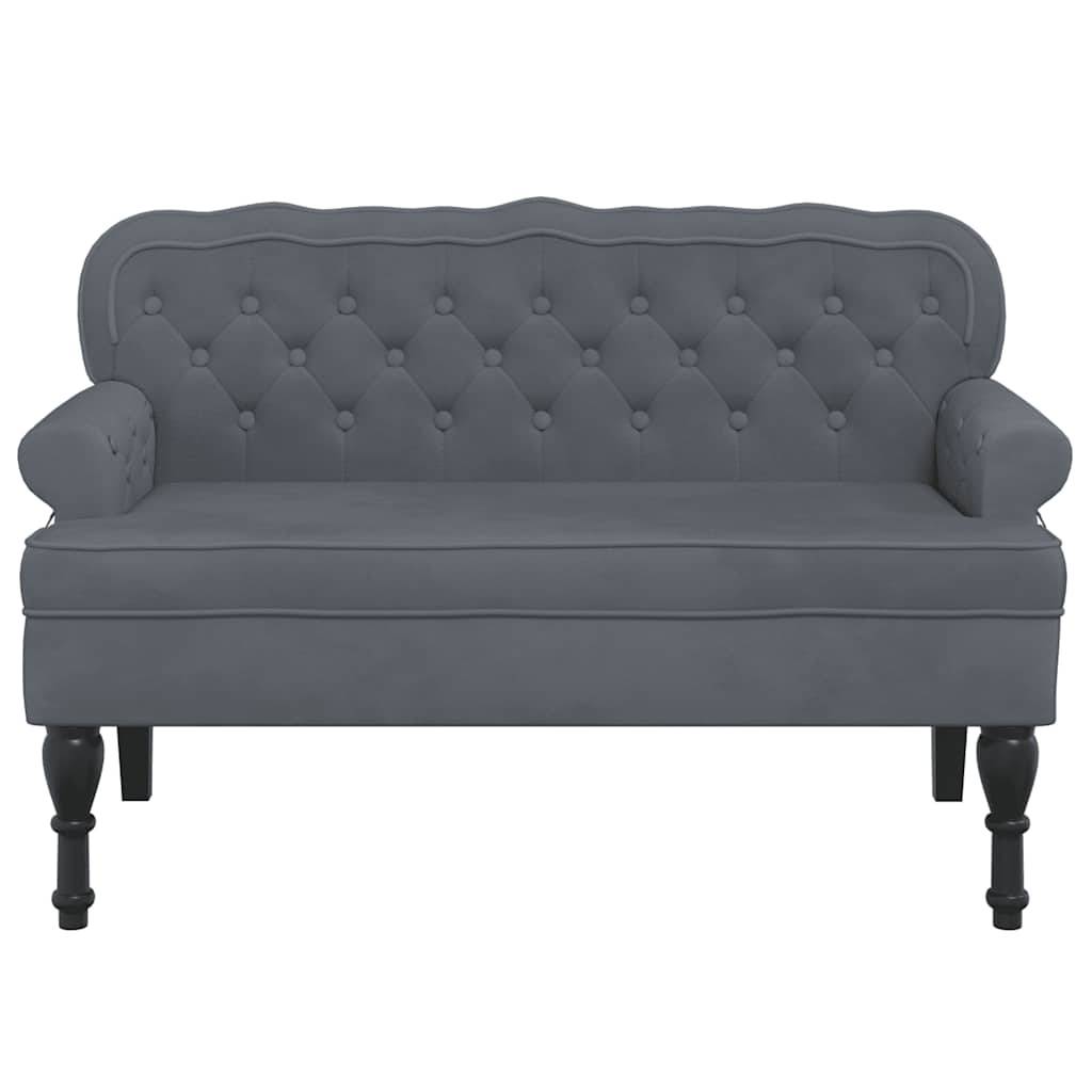 vidaXL Sitzbank mit Rückenlehne Dunkelgrau 119,5x64,5x75 cm Samt
