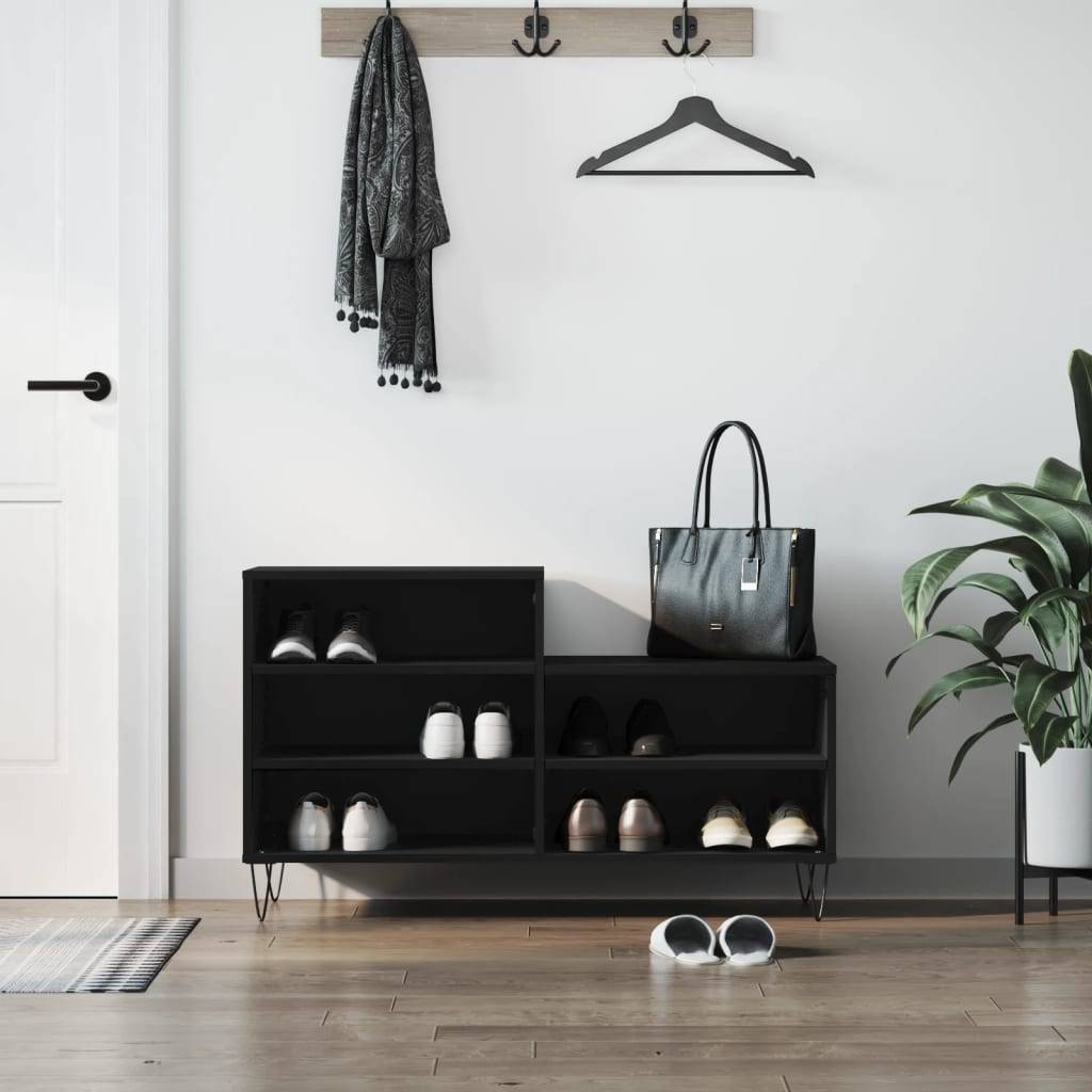 vidaXL Schuhregal Schwarz 102x36x60 cm Holzwerkstoff
