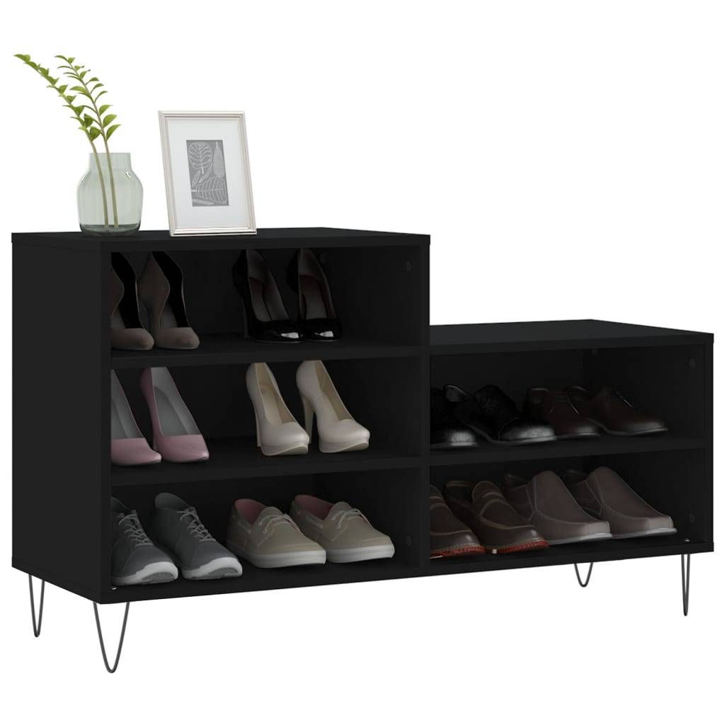 vidaXL Schuhregal Schwarz 102x36x60 cm Holzwerkstoff