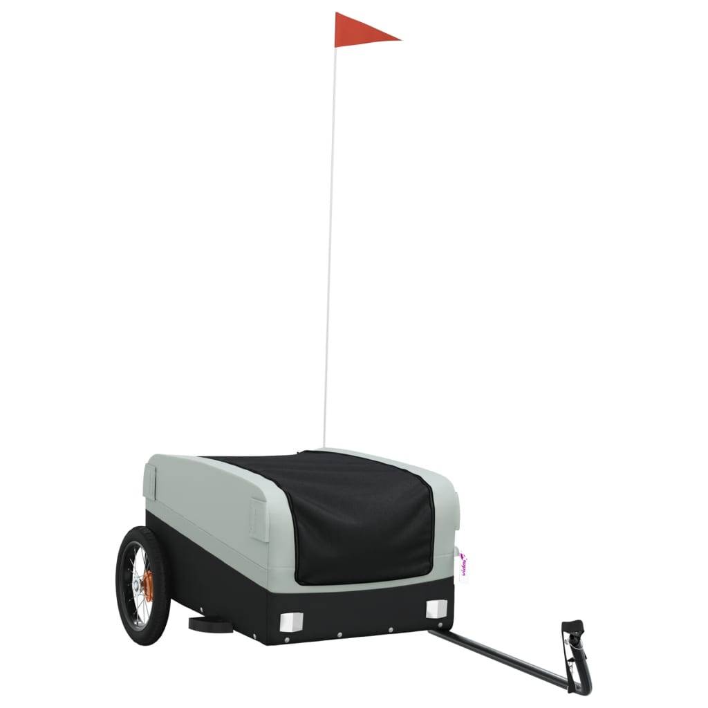 vidaXL Fahrradanhänger Schwarz und Grau 30 kg Eisen