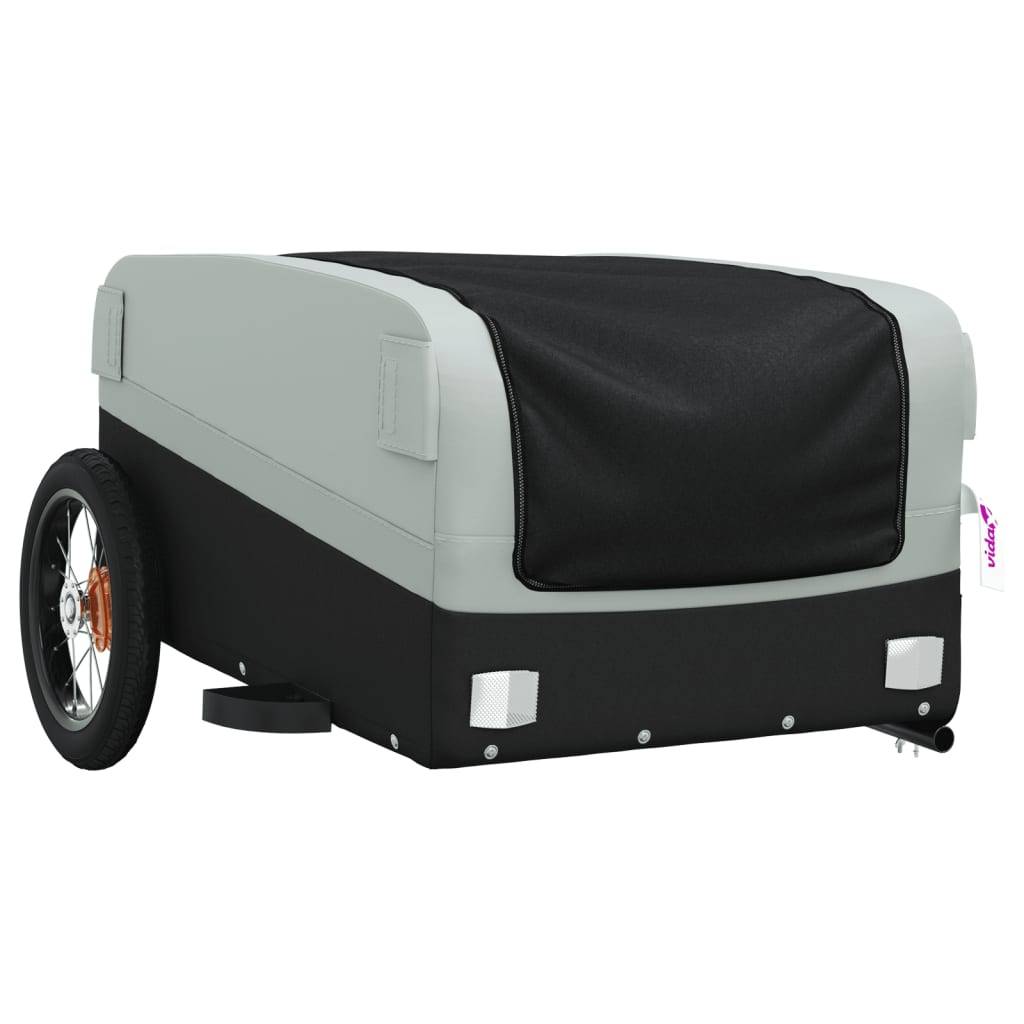 vidaXL Fahrradanhänger Schwarz und Grau 30 kg Eisen