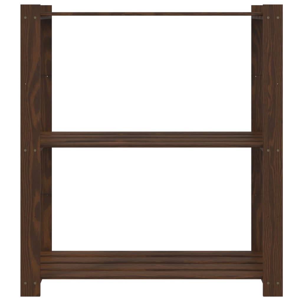 vidaXL Lagerregal mit 3 Böden Braun 80x38x90 cm Massivholz Kiefer