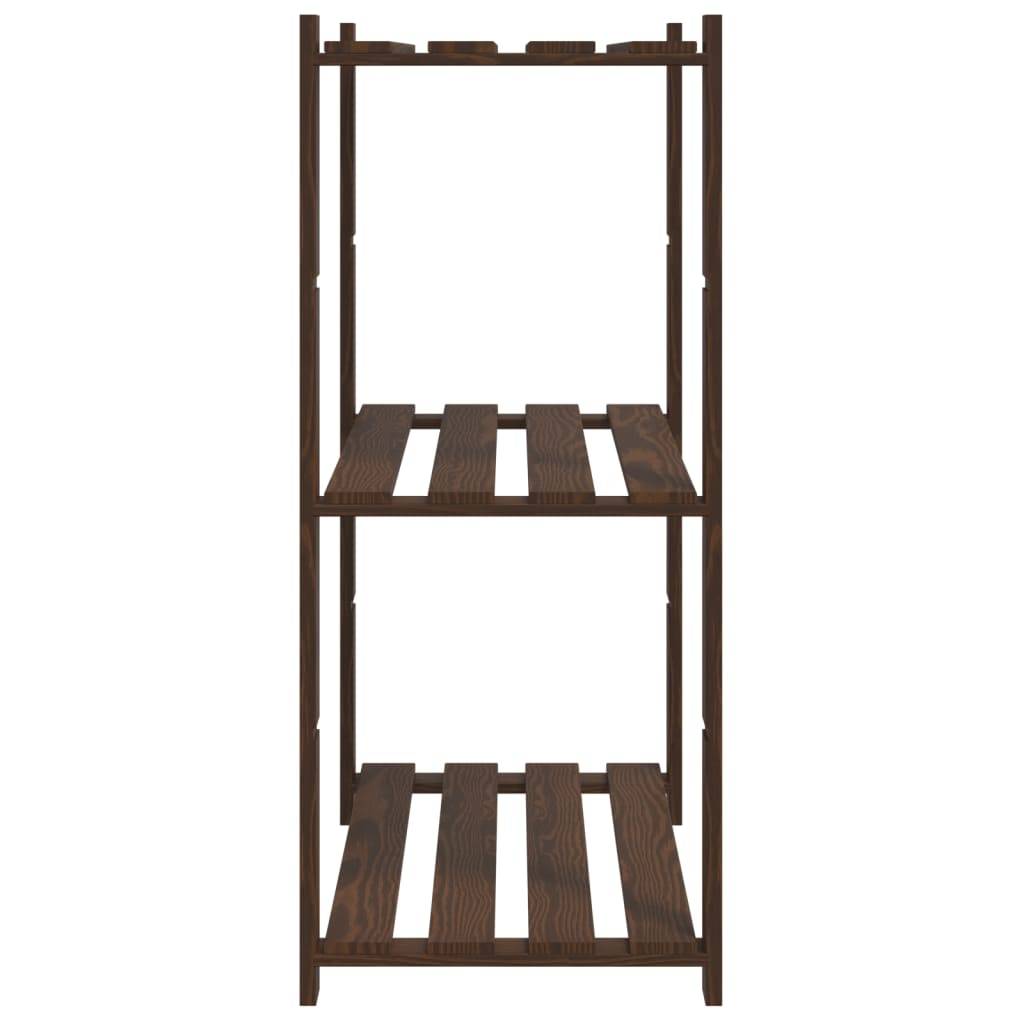 vidaXL Lagerregal mit 3 Böden Braun 80x38x90 cm Massivholz Kiefer