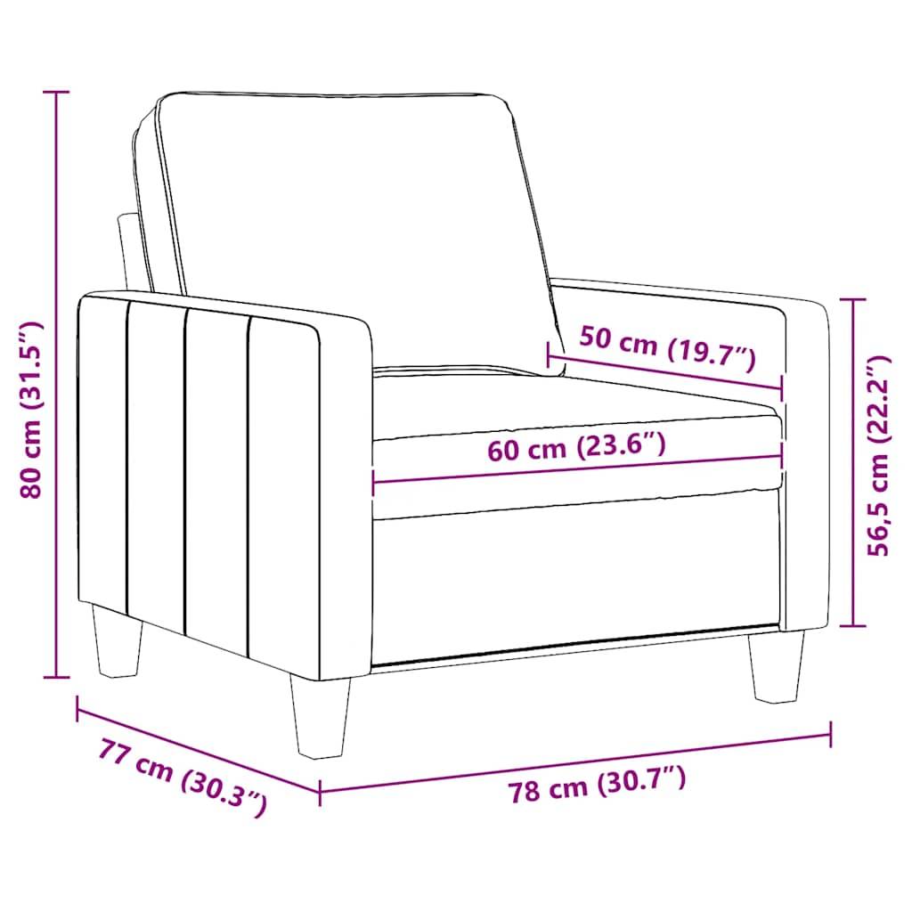 vidaXL Sessel Taupe 60 cm Stoff
