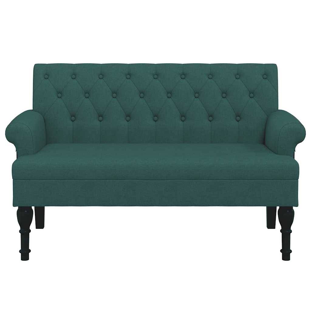 vidaXL Sitzbank mit Rückenlehne Dunkelgrün 120x62x75,5 cm Stoff