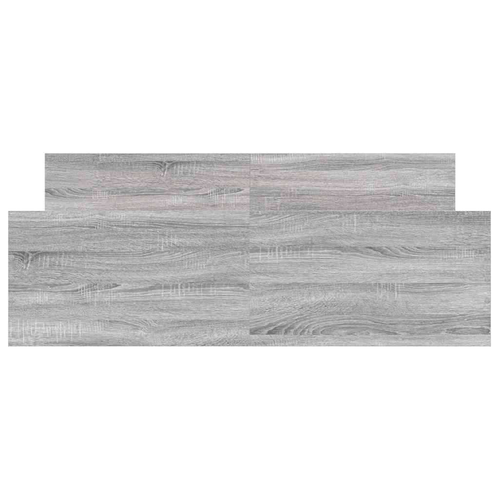 vidaXL Bettgestell mit Kopf- und Fußteil Grau Sonoma 135x190 cm