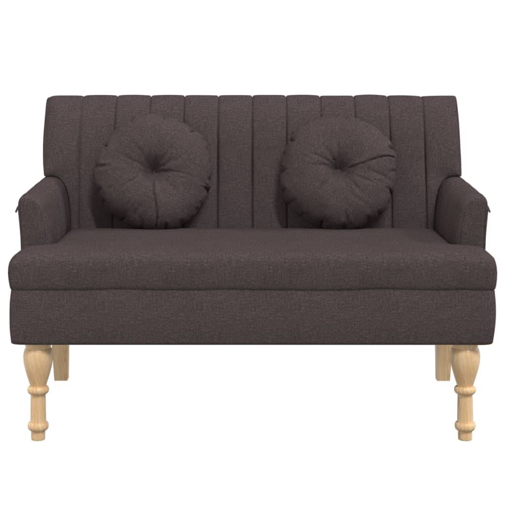 vidaXL Sitzbank mit Kissen Dunkelbraun 113x64,5x75,5 cm Stoff