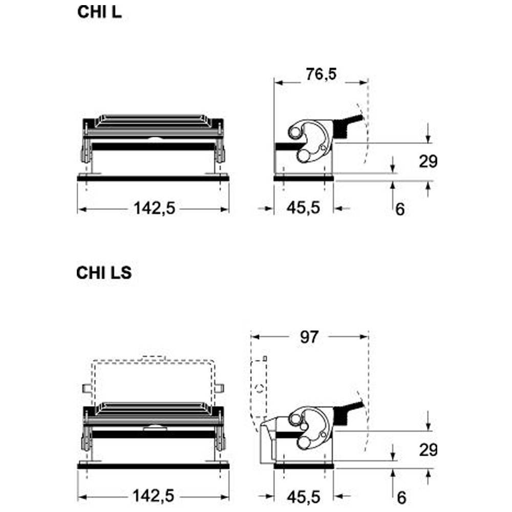 CHI 24 L ILME Ilme CH-104.27 Anbaugehäuse mit 1 Längsbügel