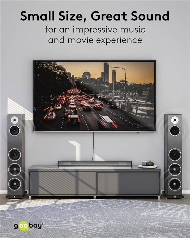 Goobay Plus 65298 Mono Cinchkabel 1x Cinch-Stecker auf 1x Cinchstecker / Audiokabel Textilkabel Shark Skin / Grau / 5m