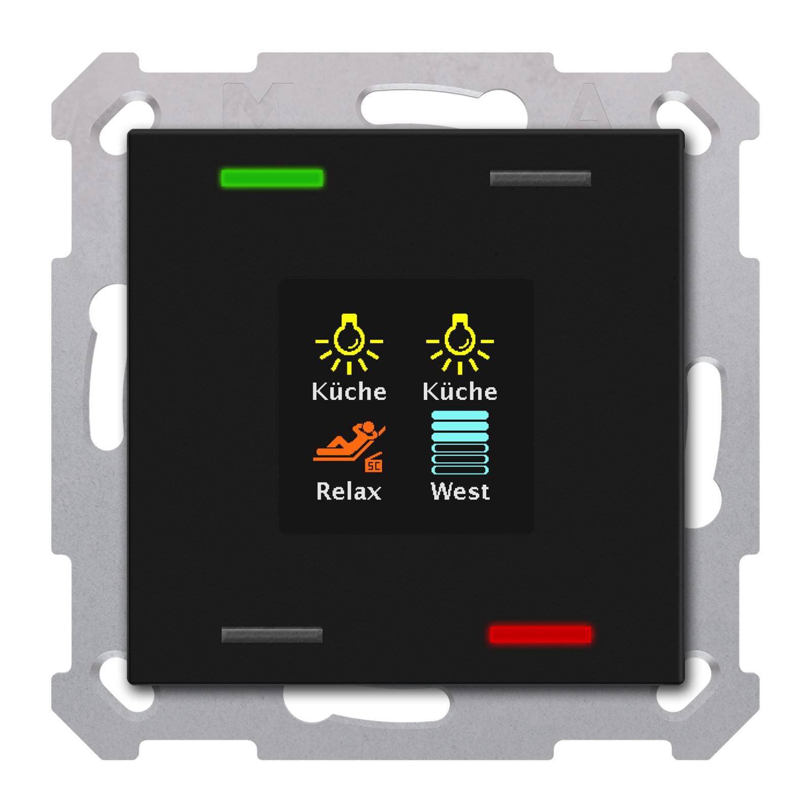 MDT KNX Taster Smart 55 4fach mit Farbdisplay sw matt